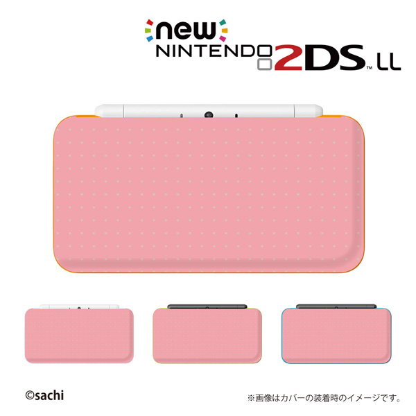 new NINTENDO 2DS LL カバー ケース ハード / かわいいGIRLS 3 ドット プチ 水色 × ピンク 女の子向け